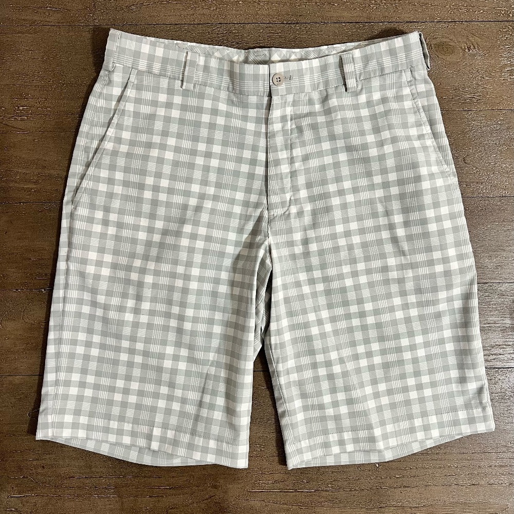 Nike Golf Checkered Gray Shorts, Mens, M, 32, Preppy, Athleisure